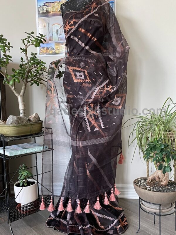 Chocolate Brown Colour Saree