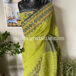 olive green saree