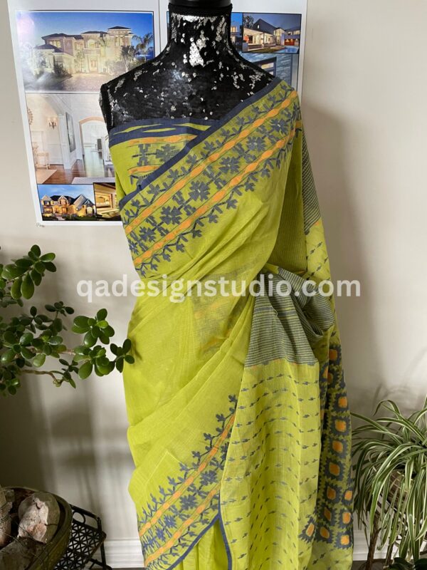 olive green saree