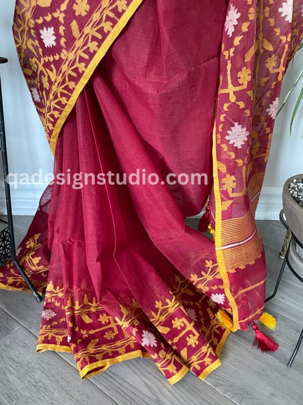 Red Dhakai Jamdani Saree