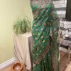 green saree look