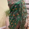 green saree look