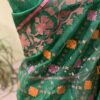 green saree look