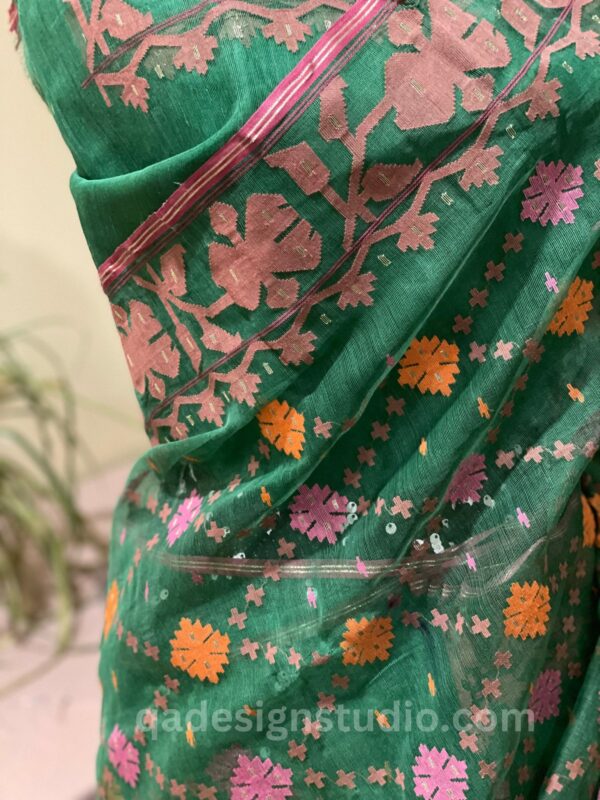 green saree look