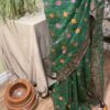 green saree look