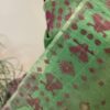 parrot green saree contrast blouse