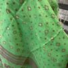 parrot green saree contrast blouse