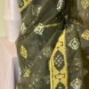 dark bottle green saree