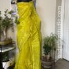 bengali look in yellow saree