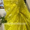 bengali look in yellow saree