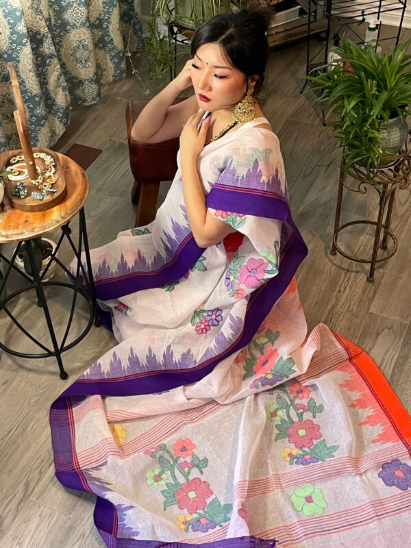 High end Monipuri saree with heavy work