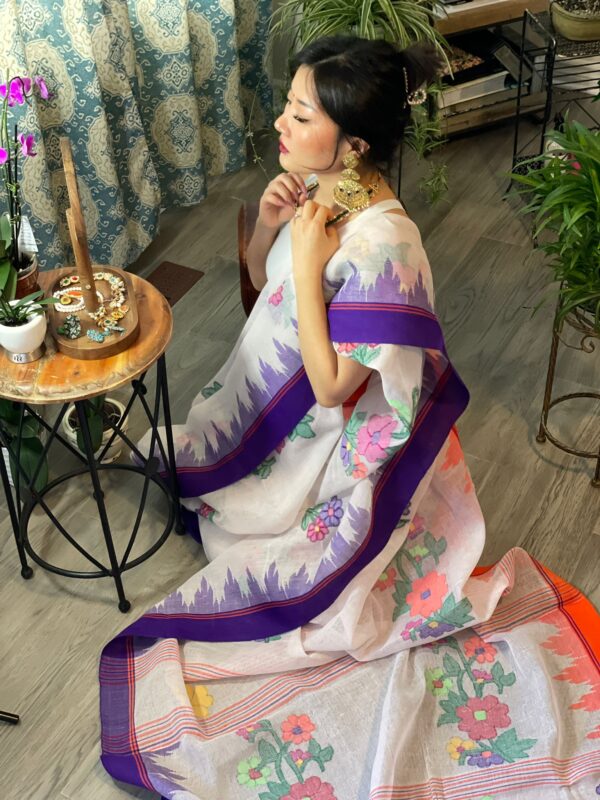 High end Monipuri saree with heavy work