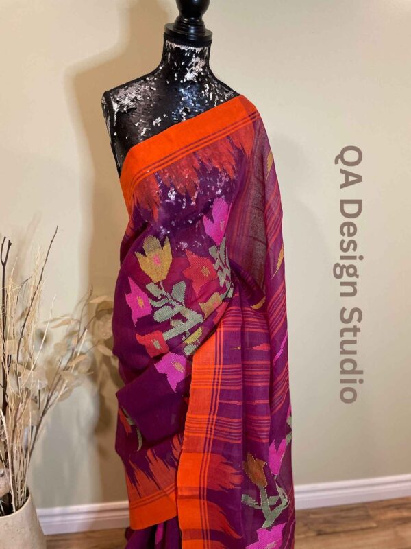 Jam Color Monipuri Saree