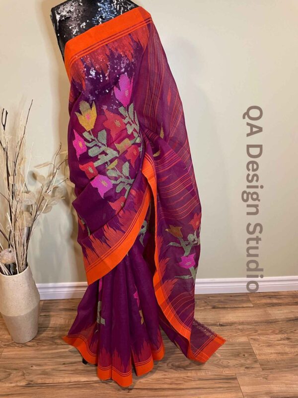 Jam Color Monipuri Saree